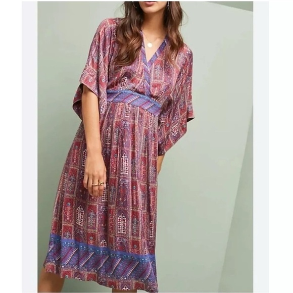 Anthropologie Tiny Dress Omina Kimono Geometric Print - Picture 2 of 10